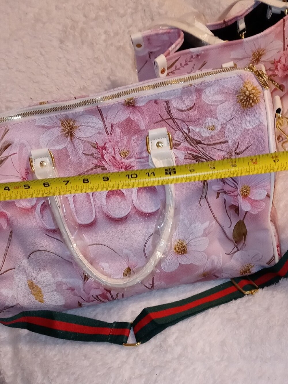 GUCCIDesigner Pink Floral Tote & Duffle Set - Picture 7 of 12